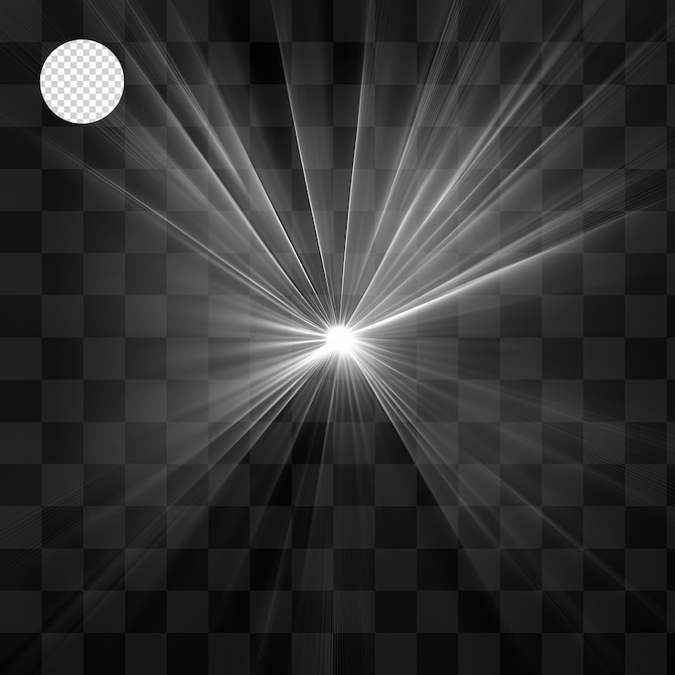 PSD efeitos de luz em um fundo transparente