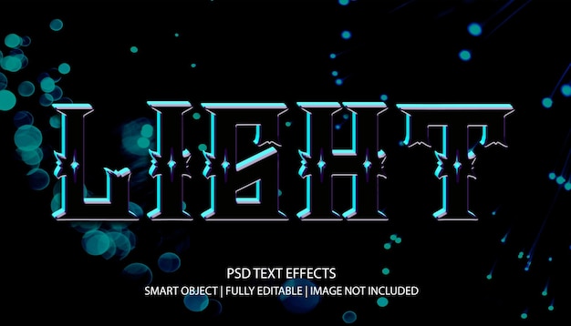 Efeitos de texto 3D de luz