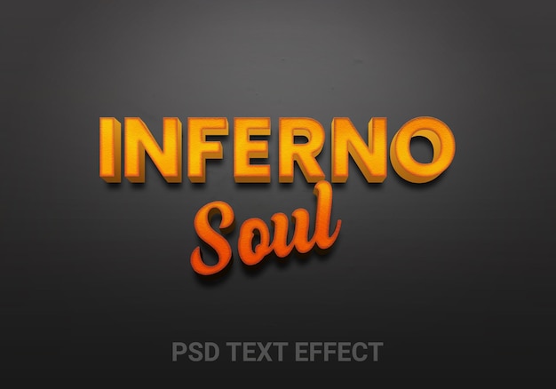 Efeitos de texto editáveis inferno