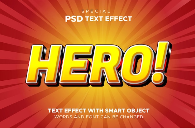 PSD efeitos de texto heroicos para designs ousados e impactantes