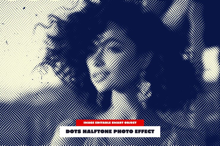 PSD efek foto dots halftone