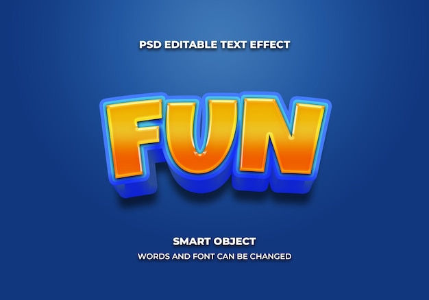 Efek gaya teks 3D yang dapat diedit dan menyenangkan