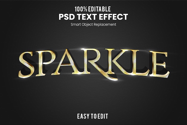 Efek teks 3D emas elegan modern