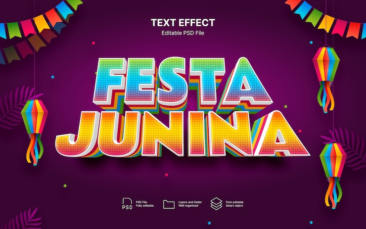 PSD efek teks festa junina