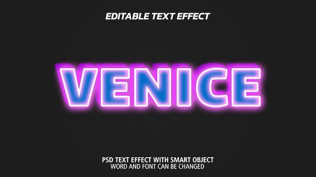 Efek teks gaya 3d venice