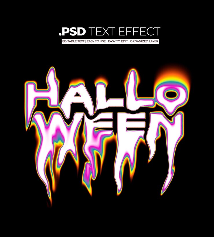 PSD efek teks halloween