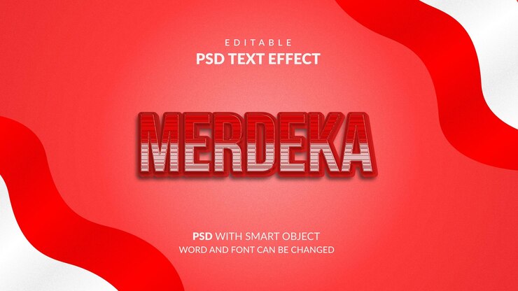 PSD efek teks hari kemerdekaan merdeka indonesia
