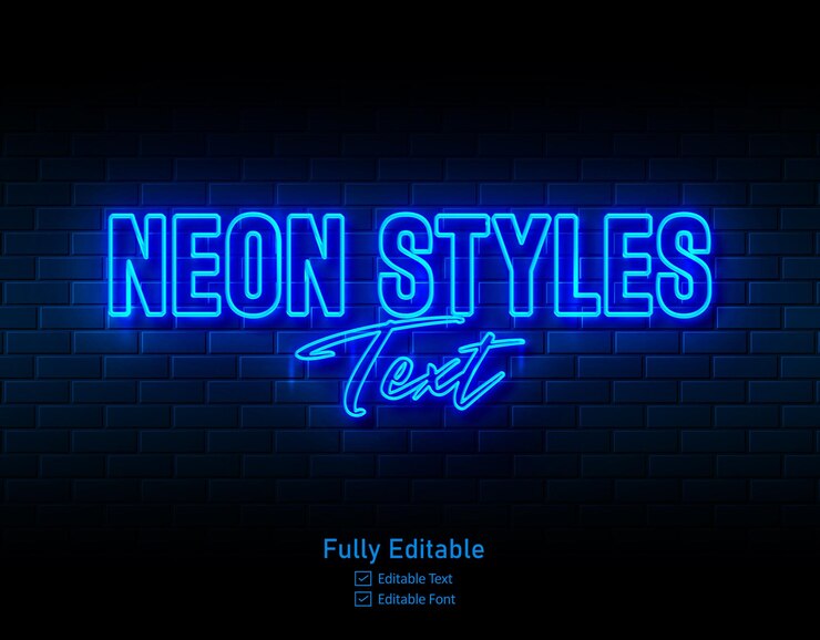 Efek teks neon untuk logo efek neon dan efek teks neon dan efek cahaya neon