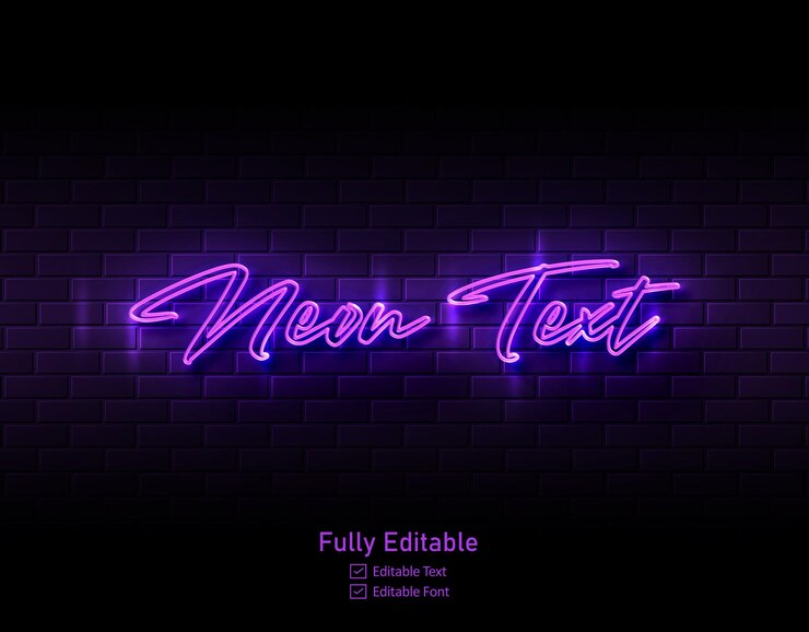 Efek teks neon untuk logo efek neon dan efek teks neon dan efek cahaya neon