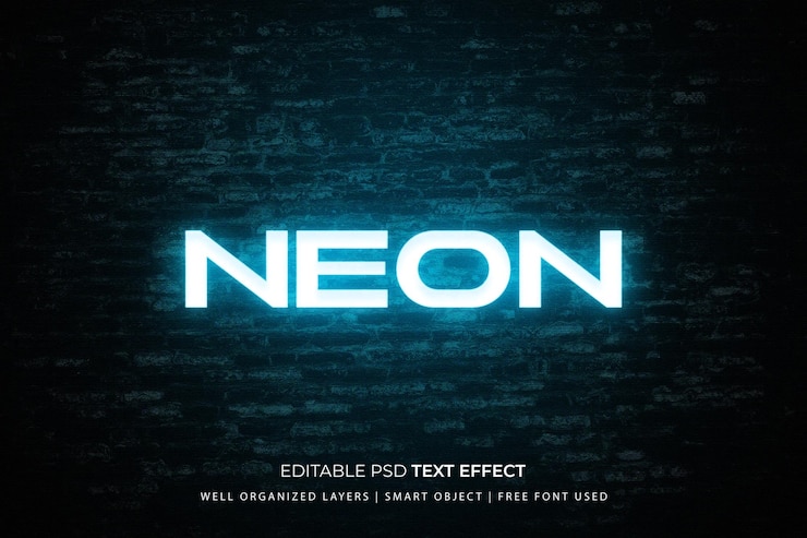 PSD efek teks neon