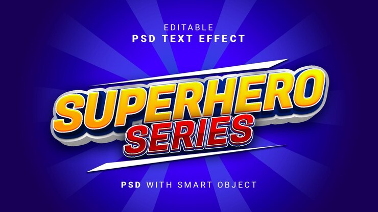 PSD efek teks seri superhero