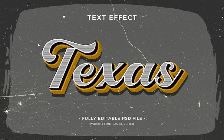 PSD efek teks texas