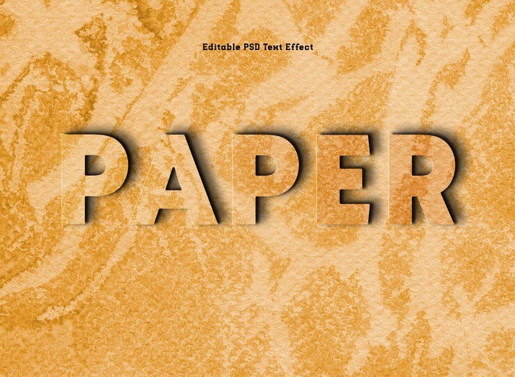 PSD effekt im papiertextstil