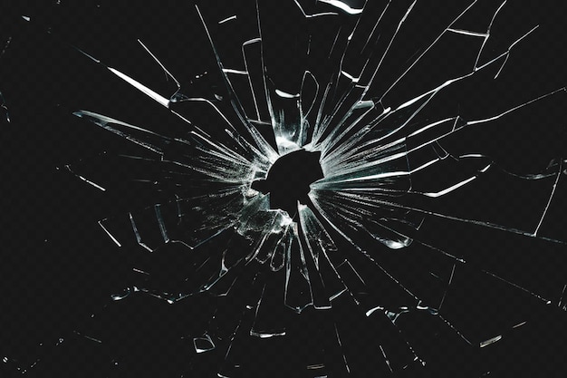 Effet de bris de verre de style réaliste sur un fond transparent