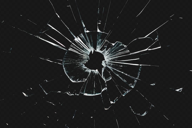 Effet de bris de verre de style réaliste sur un fond transparent