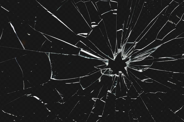Effet de bris de verre de style réaliste sur un fond transparent