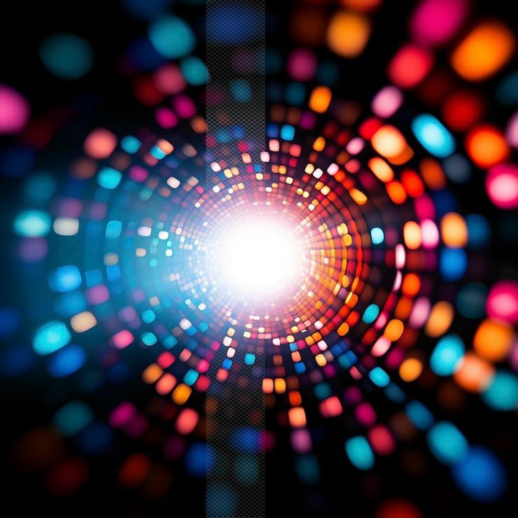 PSD effet de bukeh lumineux coloré tordu