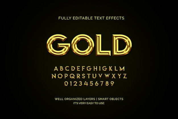effet de couche de texte de luxe en or