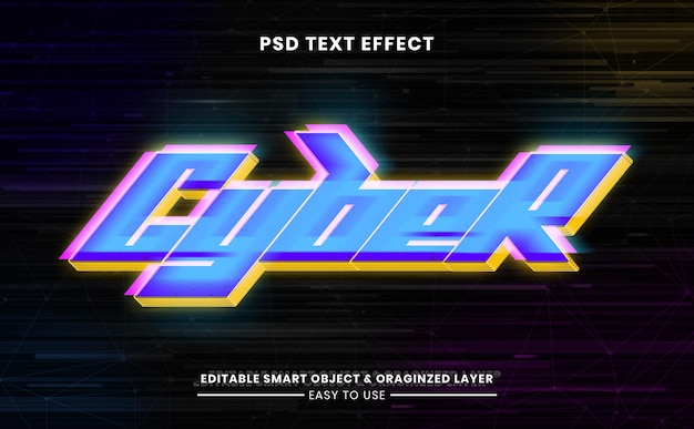 PSD effet de cyber texte