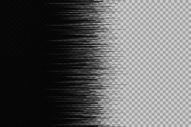 Effet de défaut horizontal avec tri des pixels et corruption des données isolés sur un fond transparent