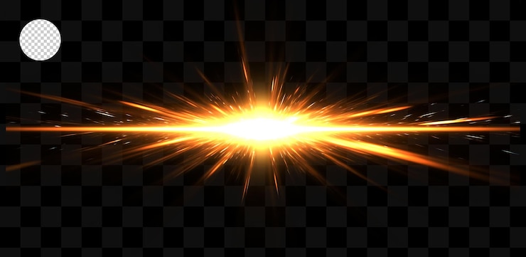 PSD l'effet du soleil sur un fond transparent.