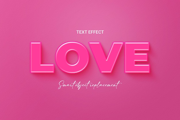 PSD l'effet du texte d'amour