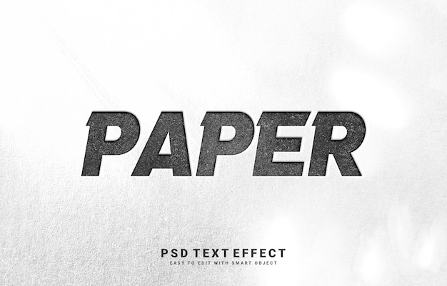 PSD effet du texte sur papier