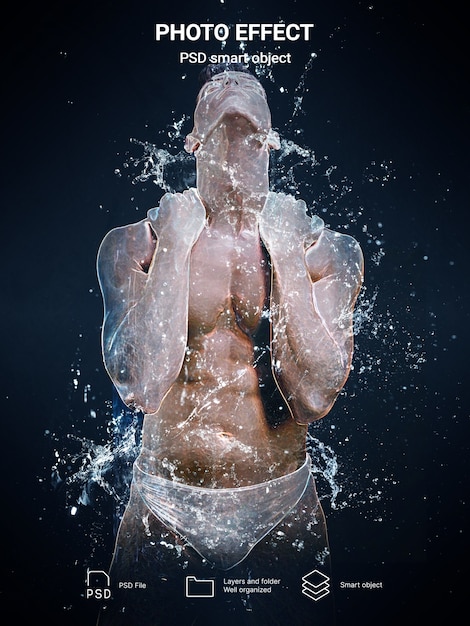 Effet de l'eau sur la photo de la personne
