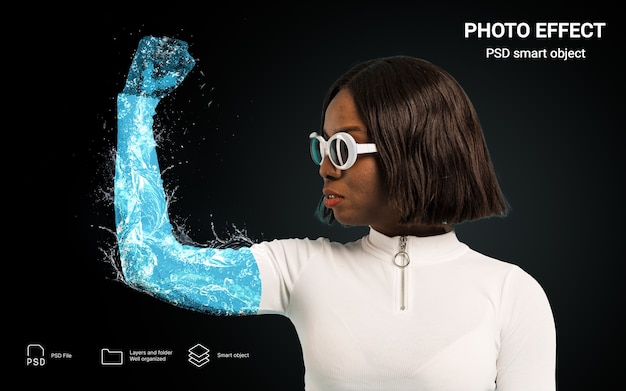 Effet de l'eau sur la photo de la personne