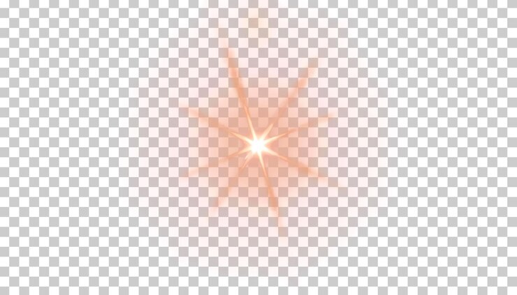 PSD effet d'étoile orange sur un fond transparent