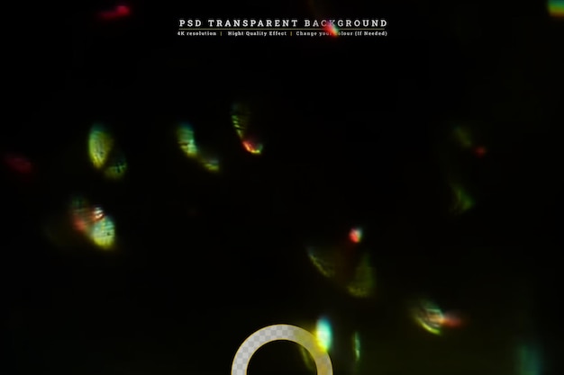 PSD effet de fuite de lumière sur un fond transparent