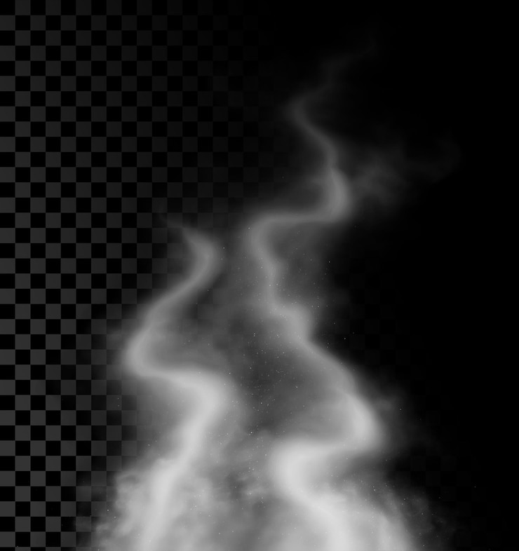 PSD effet de fumée blanche avec texture de brouillard sur fond transparent