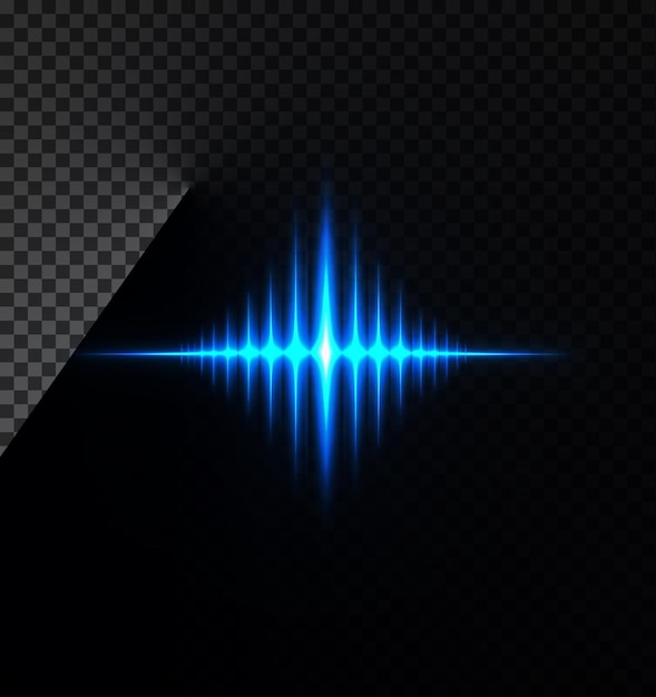 Effet de lumière bleue avec des ondes sonores effet de superposition transparente