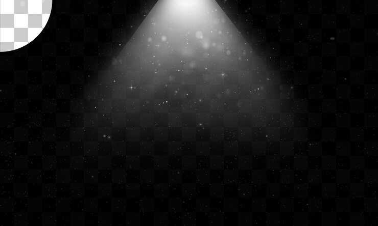 PSD effet de lumière avec bokeh de fond transparent