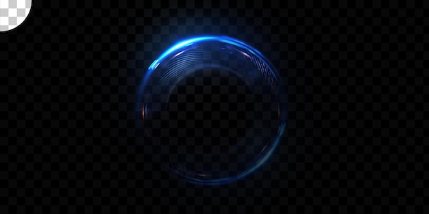 Effet de lumière circulaire sur fond transparent