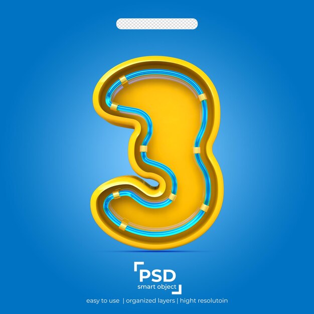 PSD effet de lumière dans number 3 3d