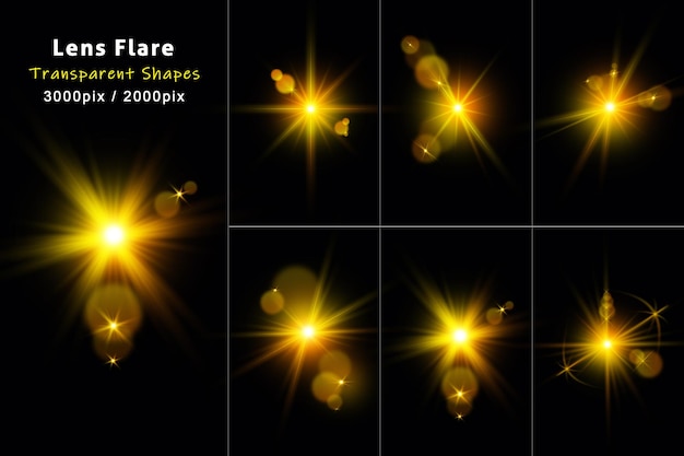 Effet De Lumière Du Lever Du Soleil Doré étincelant Avec Reflets