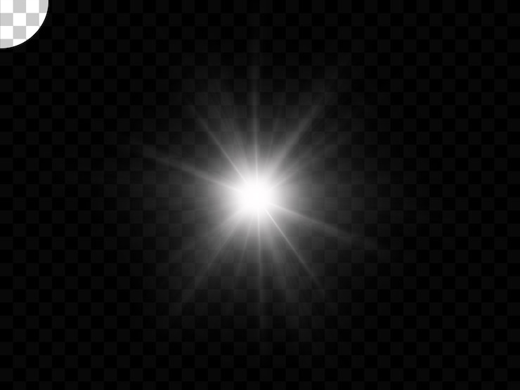 PSD effet de lumière sur fond transparent