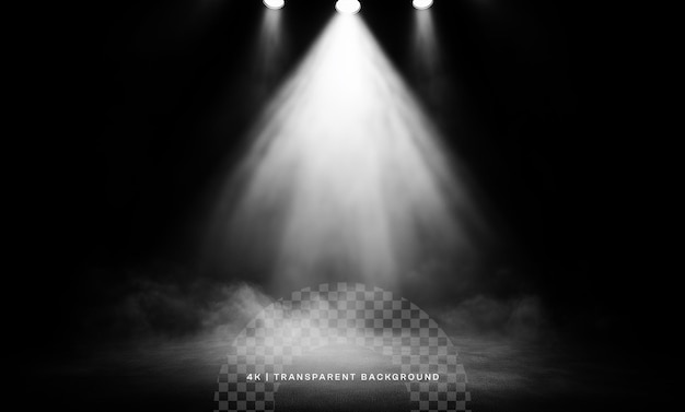 Effet de lumière de scène de projecteur sur une superposition transparente
