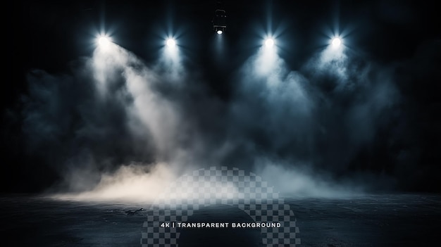 Effet de lumière de scène de projecteur sur une superposition transparente