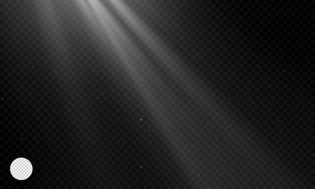 Effet de lumière de traînée lumineuse, projecteur sur fond transparent