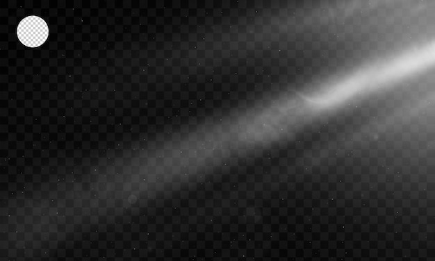 Effet de lumière de traînée lumineuse, projecteur sur fond transparent