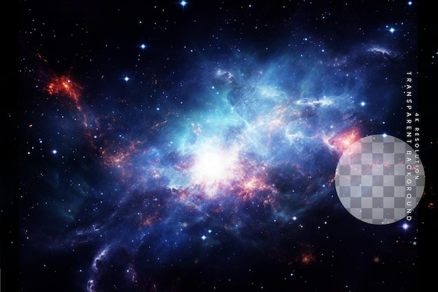 Éffet lumineux de l'étoile spatiale et de l'énergie du feu sur un fond transparent