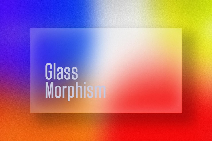 PSD l'effet de morphisme du verre sur un fond coloré flou