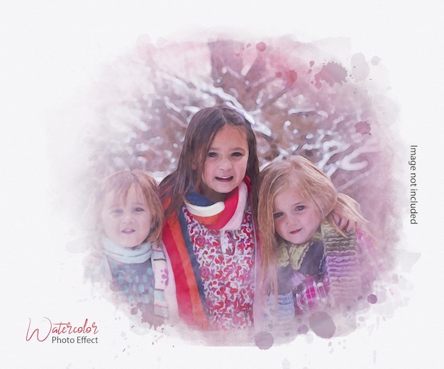 Effet Photo Aquarelle D'événement De Nouvel An De Noël Psd Premium