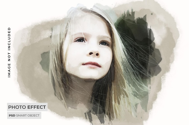 Effet photo à l'aquarelle PSD.