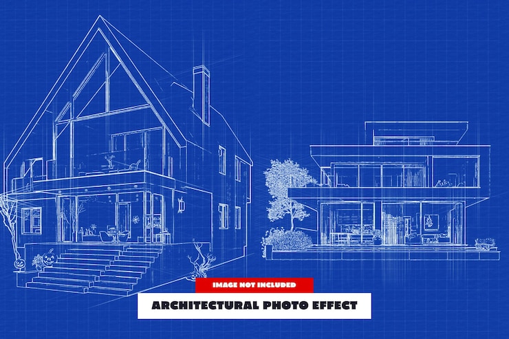 PSD effet photo architectural pour une affiche