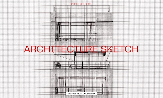 Effet photo de croquis d'architecture