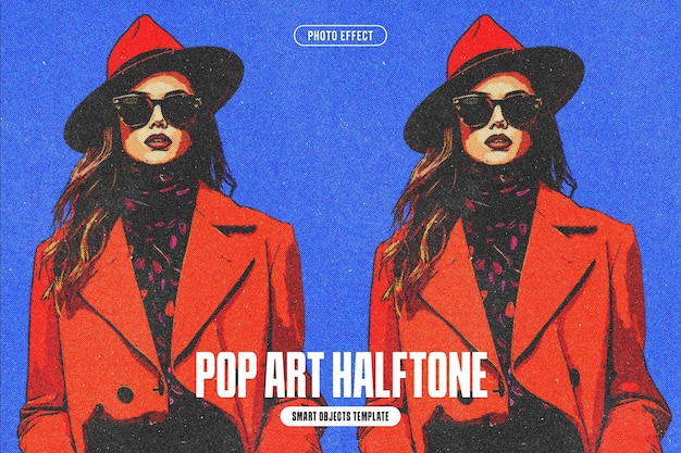 Effet photo à demi-ton pop art pour affiche
