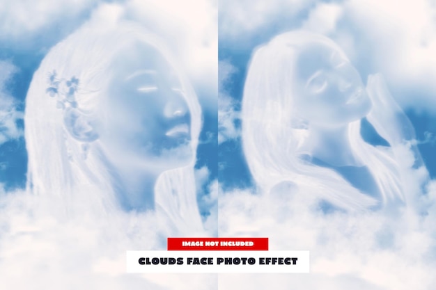 Effet photo du visage des nuages pour l'affiche